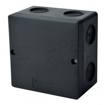 Puszka instalacyjna KSK 100 natynkowa 101x101x63mm bezhalogenowa hermetyczna IP66 czarna