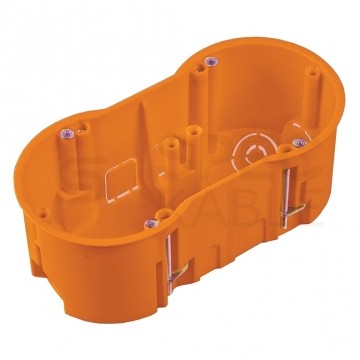 Puszka instalacyjna podtynkowa podwójna do nidy 2x fi:60mm (68x61mm) IP30 z wkrętami, głęboka PAWBOL
