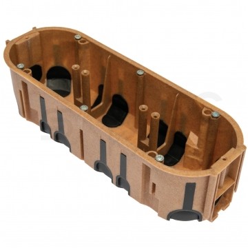 Puszka instalacyjna podtynkowa potrójna typu ProDuo ECO fi: 68x60 dwukomponentowa wiatroszczelna IP30 jasnobrązowa