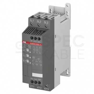 Softstart rozrusznik silnikowy 3-fazowy 11kW 25A (208-600V AC) z wbudowanym przekaźnikiem ByPass AC/DC ABB 1SFA896108R1100 / PSR25-600-11