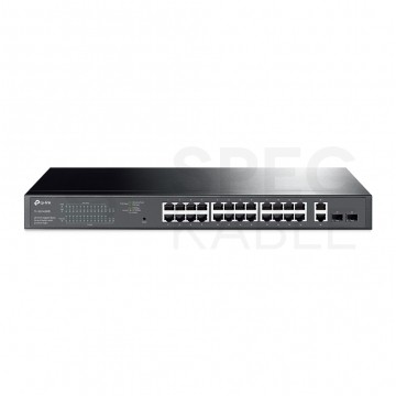 Switch 19" RACK 26x port RJ45 (Gigabit Ethernet 1000Mb/s, w tym 24x PoE+) + 2x port SFP przełącznik niezarządzalny TP-Link TL-SG1428PE