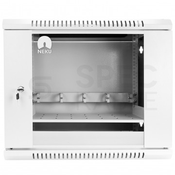 Szafa wisząca RACK 19" 12U 600mm drzwi szklane biała NEKU TS BOX