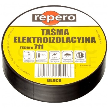 Taśma izolacyjna PVC 25mm x 20m Repero 711 czarna