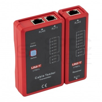Tester kabli sieciowych LAN RJ45 + RJ12 / RJ11 z diodami LED UNI-T UT681L