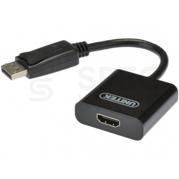 UNITEK Adapter DisplayPort 1.1a / HDMI FHD@60 (wtyk / gniazdo) 20cm