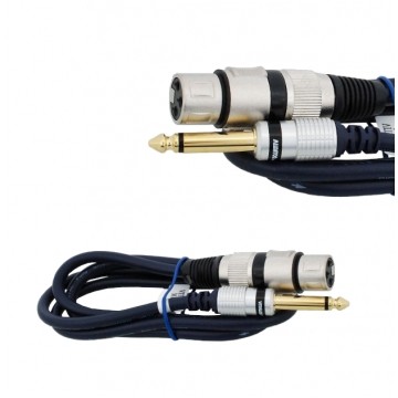 VITALCO Kabel mikrofonowy MK17 XLR (gniazdo) / Jack 6,3mm Stereo (wtyk) 1m