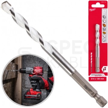 Wiertło uniwersalne 8x120mm z uchwytem 1/4" HEX i końcówką TCT MILWAUKEE