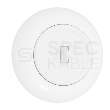 Włącznik światła schodowy pojedynczy podtynkowy IP20 biały z okrągłą ramką 10A 250V LOFTICA