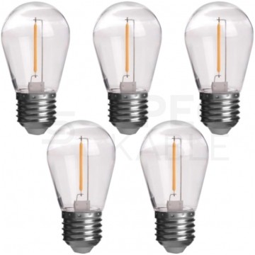 Żarówka LED E27 230V 1W 60lm 2700K 5x do girland kula barwa WW biała ciepła MASTER LED