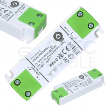 Zasilacz do oświetlenia LED 12V 1,25A 15W płaski meblowy POS Power