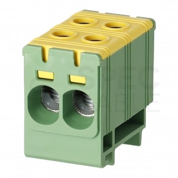 Złączka szynowa 2-torowa Al/Cu 2,5-35mm2 na TH35 żółto-zielony FJ-E35/2/D HEDO